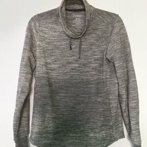 L.L.Bean Heathered Gray Cowl Neck Long Sleeve Pullover women's sz XS